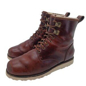 UGG Australia Boots Mens Size 10 Shearling Lined Leather Vibram Sole Winter